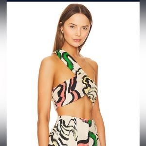 LALA TOP IN ISLAND PRINT SIMON MILLER